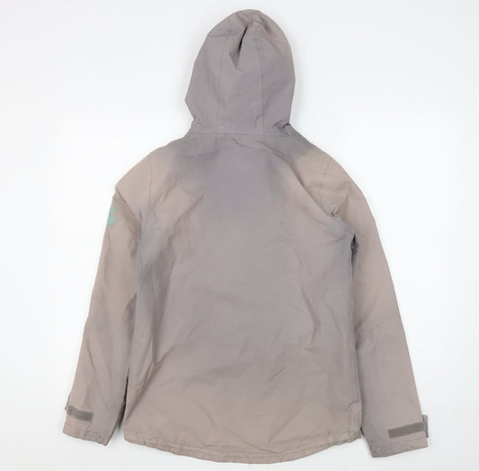 Weird Fish Women's Grey Hooded Jacket Size 8