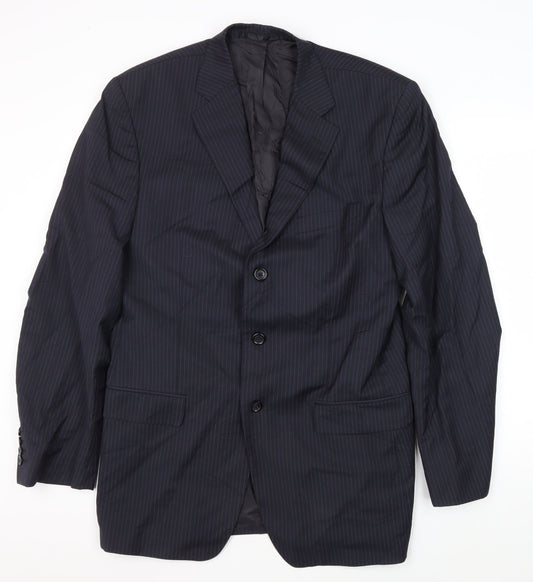 Jaeger Men's Blue Striped Suit Jacket 42L