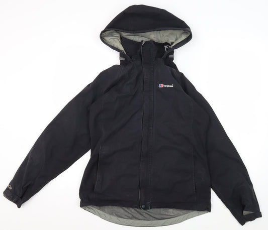 Berghaus Women's Black Mid-Length Hooded Jacket, Size 12