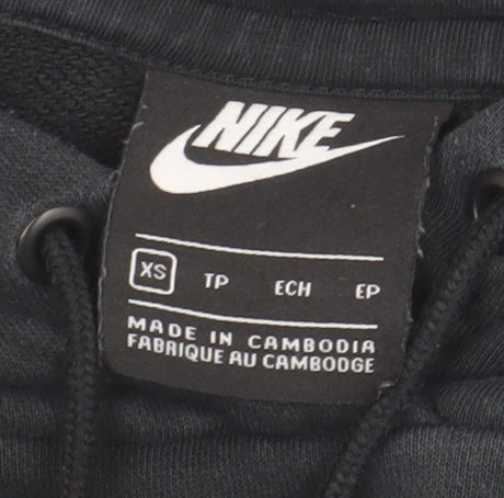 Nike Men's Black XS Pullover Hoodie, Logo Accents