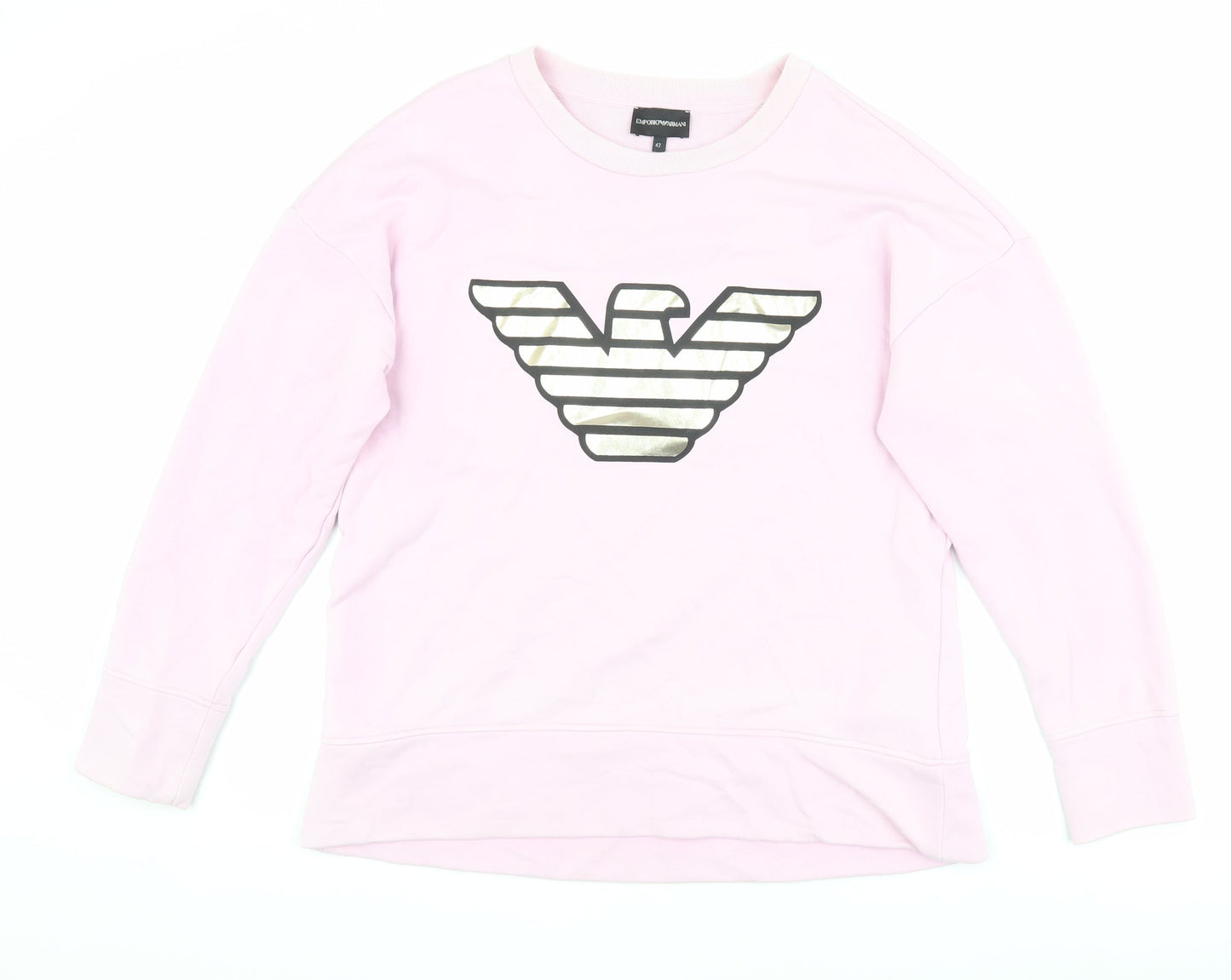 Emporio Armani Women's Pink Pullover Sweatshirt Size 14