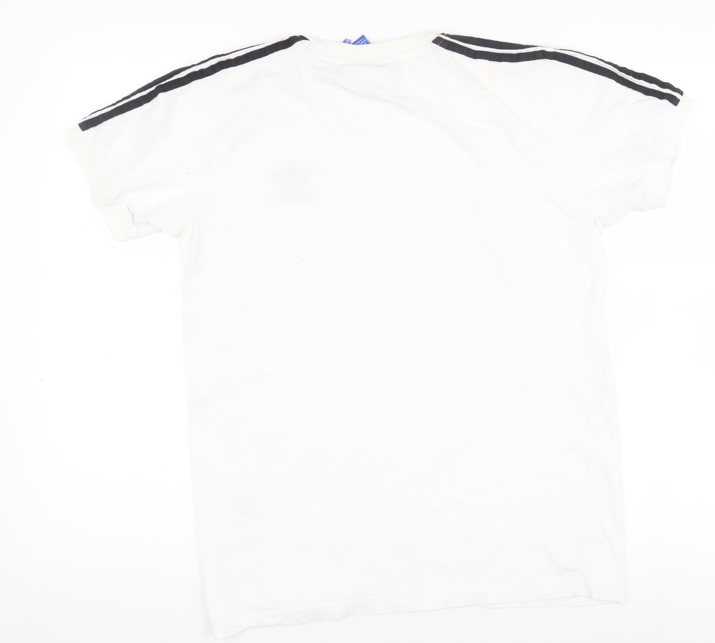 Adidas White Cotton T-Shirt, Medium, Unisex, Crew Neck
