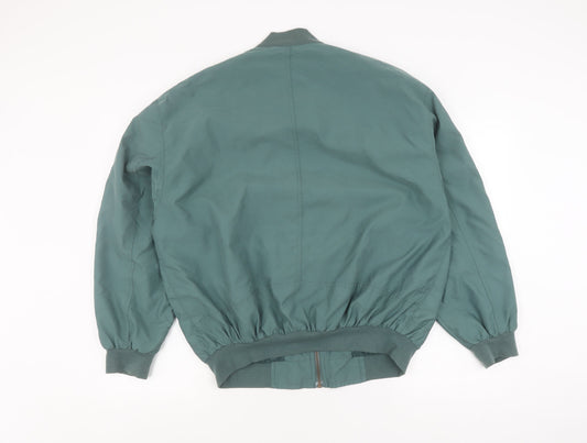 C&A Men's Green Bomber Jacket, Size S, Casual Zip Pockets