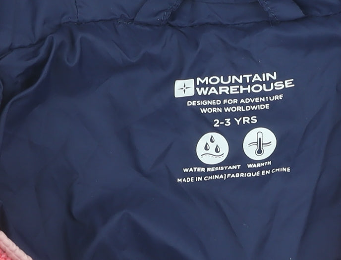 Additional view of Mountain Warehouse girls’ pink & blue puffer jacket 2-3 years