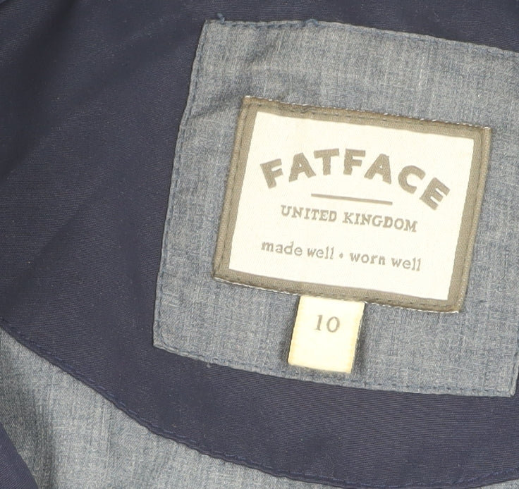 FatFace Women's Blue Puffer Jacket Size 10 Hooded