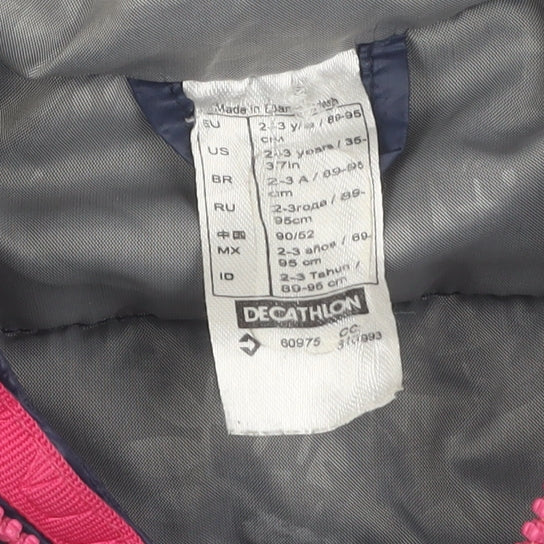 Additional view of Decathlon Blue Decathlon Puffer Jacket, Hooded, size 2-3, Years