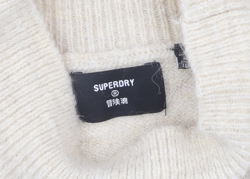 Superdry Women's Beige Mock Neck Pullover Jumper Size 10
