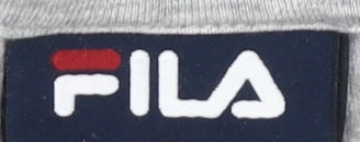 FILA Men's Colourblock T-Shirt, Grey/Blue, Size L