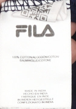 FILA Men's Colourblock T-Shirt, Grey/Blue, Size L