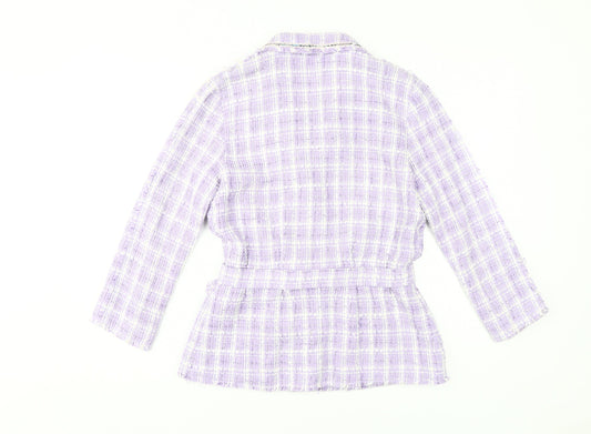 Pringle of Scotland Women's Purple Plaid Blazer Size 14
