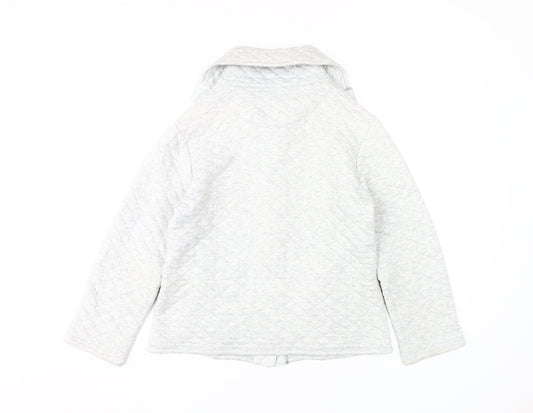 Per Una Women's Grey Quilted Hooded Jacket M