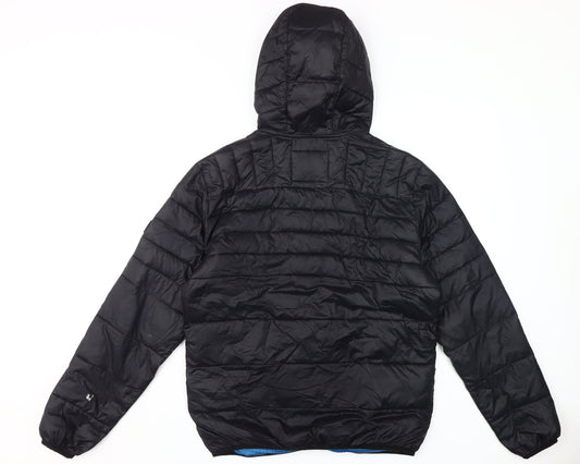 Jack & Jones Men's Black Puffer Jacket L Hooded