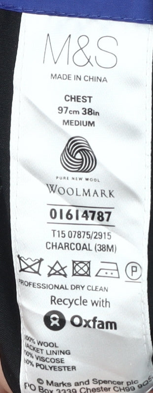 Marks and Spencer Men's Grey Wool Blazer 38R