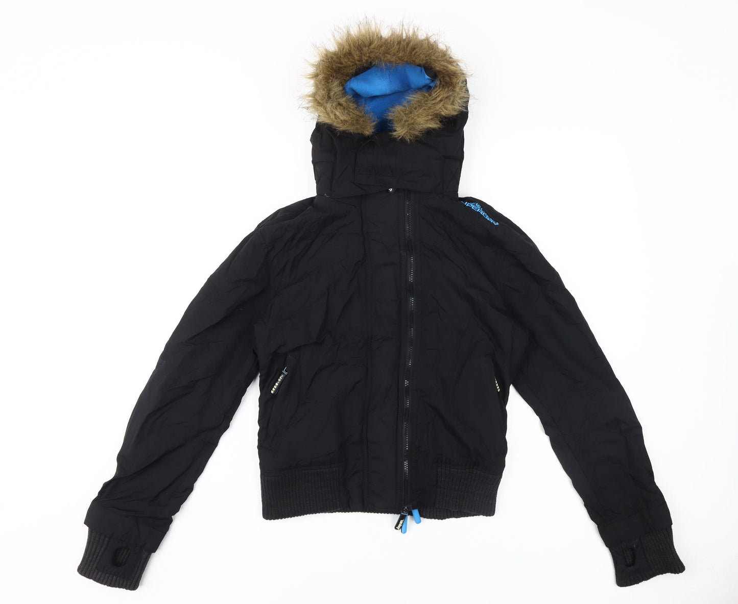 Superdry Women's Black Bomber Jacket, M, Urban Style