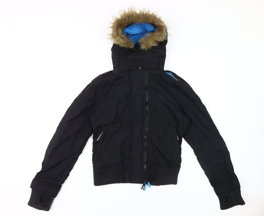 Superdry Women's Black Bomber Jacket, M, Urban Style