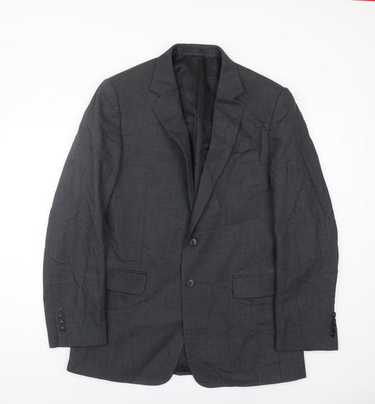 Jaeger Men's Grey Wool Blazer 40R Classic Style