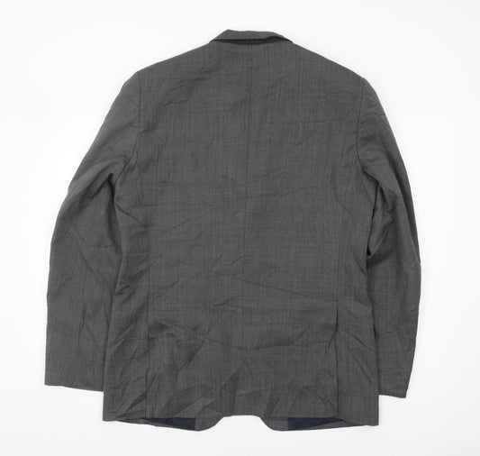 Marks and Spencer Men's Grey Check Blazer 42L