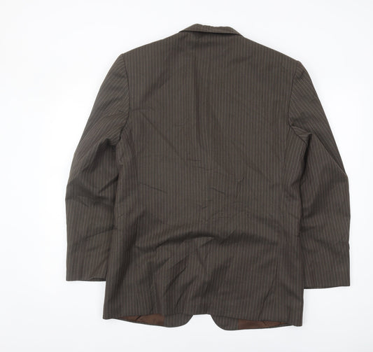 Berwin Men's Brown Striped Blazer, Size 40R, Wool