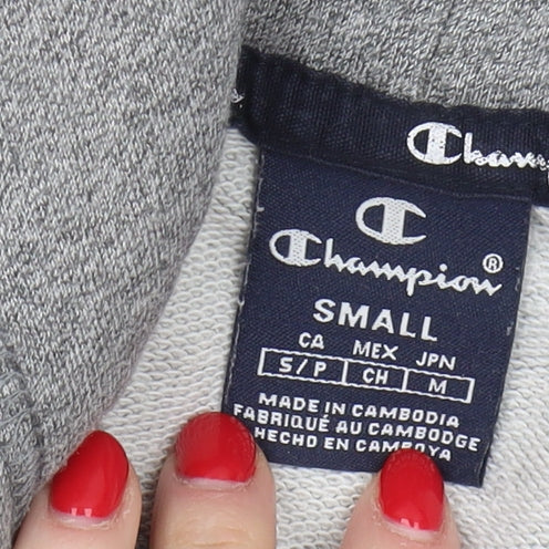 Champion Men's Grey Pullover Hoodie Small