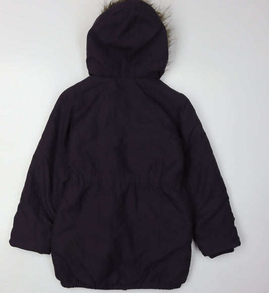 John Lewis Girls Black Parka Coat, Size 10 Years