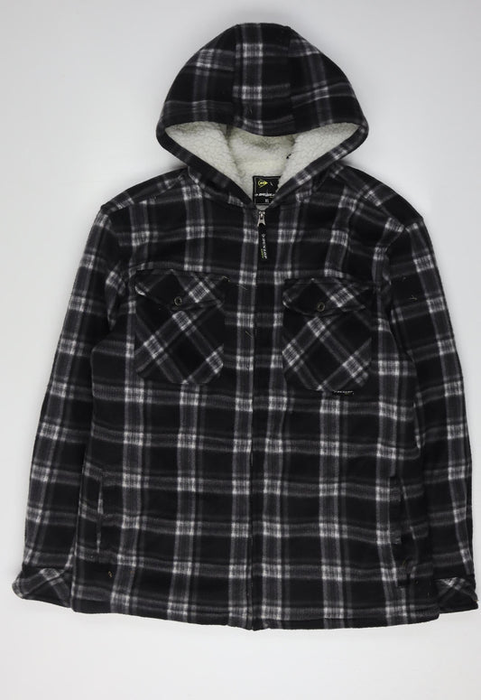 Dunlop Men's Black Plaid XL Hooded Jacket