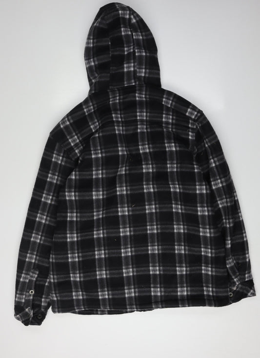 Dunlop Men's Black Plaid XL Hooded Jacket