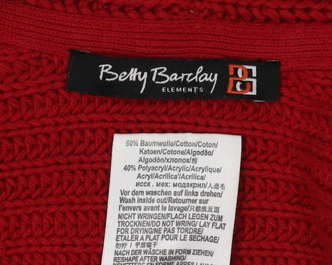Betty Barclay Women's Red Sleeveless Cardigan Size 12
