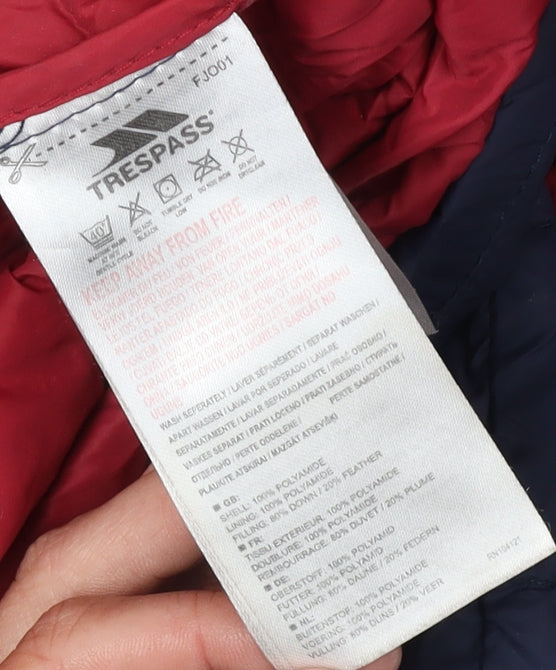 Trespass Unisex Blue M Puffer Jacket, Hooded & Zipped