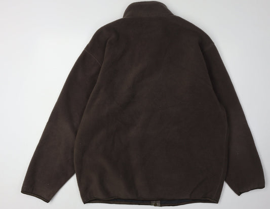 Racing Green Men's Brown Fleece Full Zip Jacket L