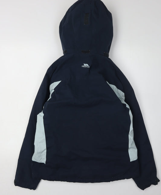 Trespass Men's Blue Windbreaker Jacket M Hooded Waterproof