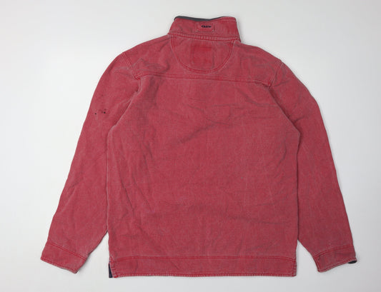 Crew Clothing Co. Red Men's 1/4 Zip Sweatshirt L