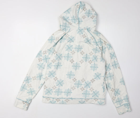 Fat Face Women's White Geometric Pullover Hoodie Size 12