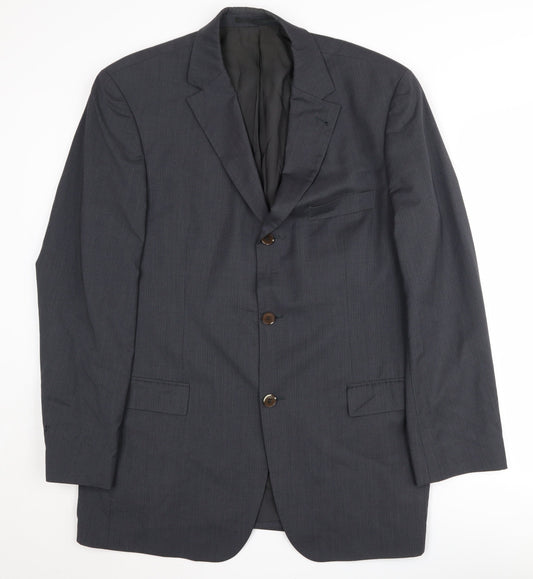 Hugo Boss Men's Blue Suit Jacket, Size 40, Wool