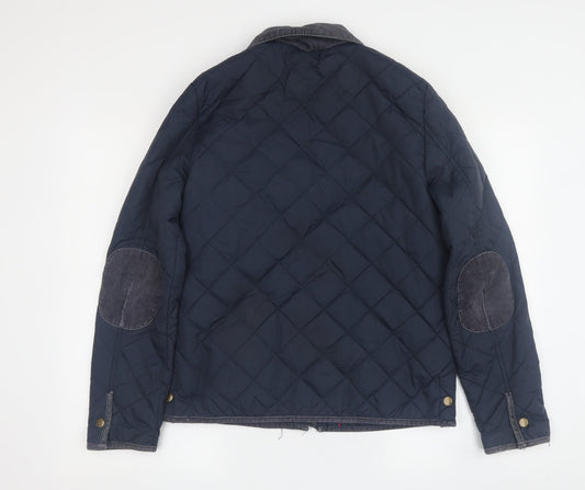 Jack Wills Women's Blue Quilted Jacket Size 10 - Casual Style