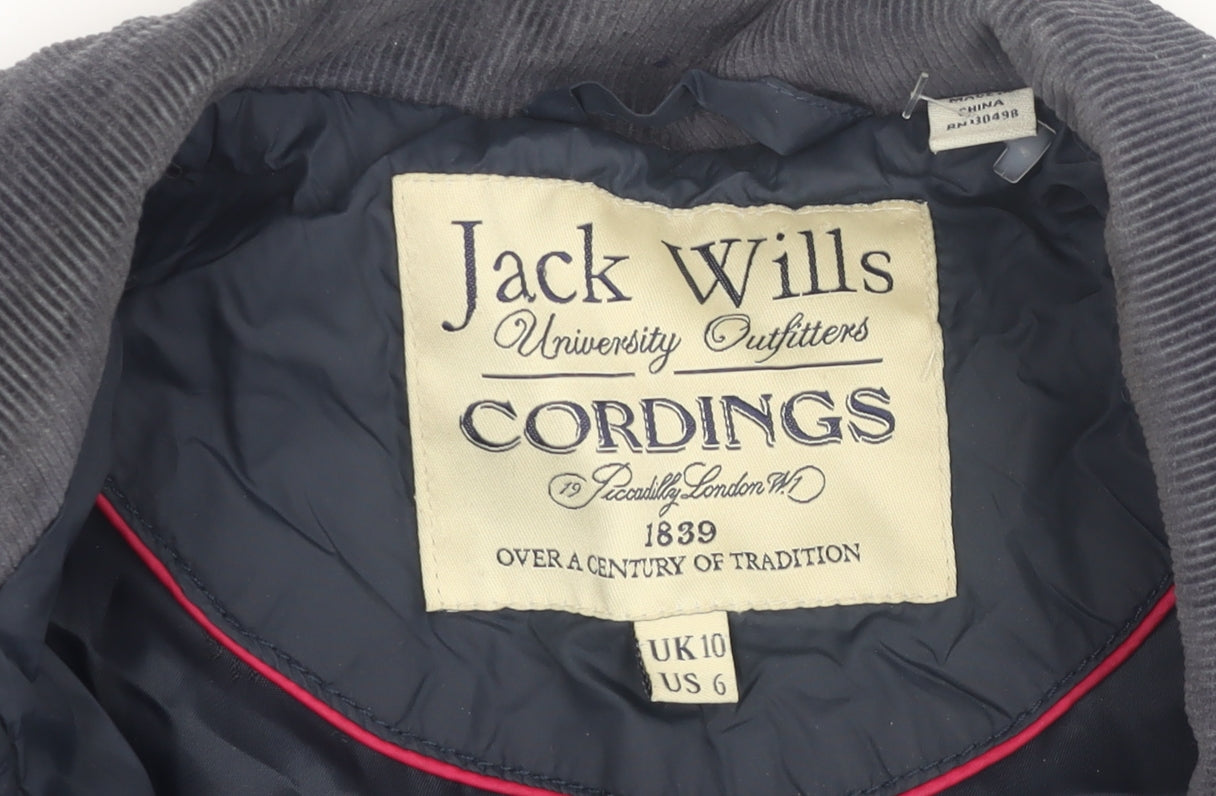 Jack Wills Women's Blue Quilted Jacket Size 10 - Casual Style