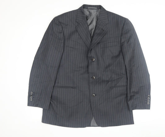 Pierre Cardin Men's Grey Striped Blazer 40S