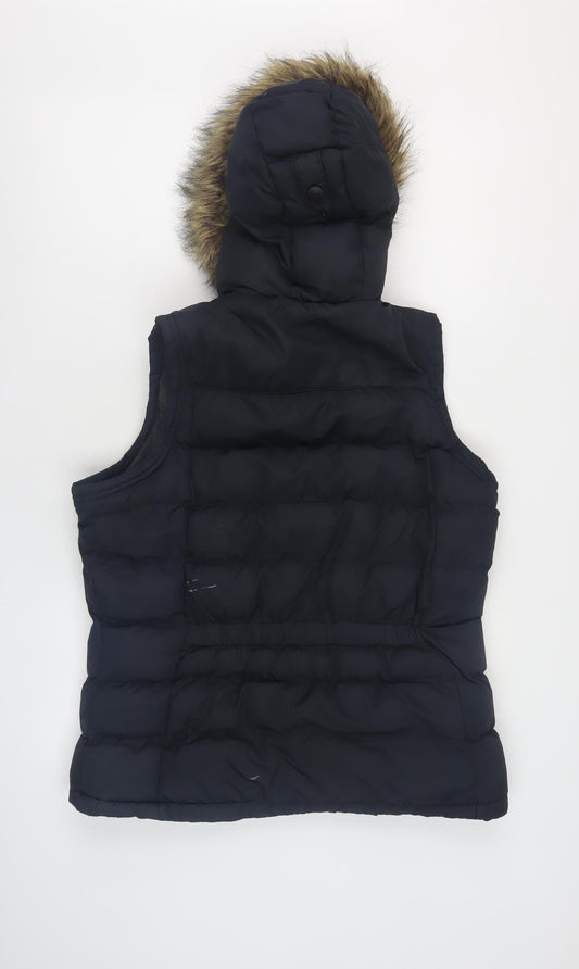 TOG24 Women's Black Puffer Waistcoat - Size 12