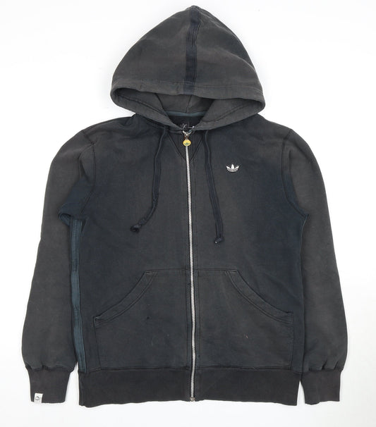 Additional front view of Adidas Men's Black Full Zip Hoodie, size M
