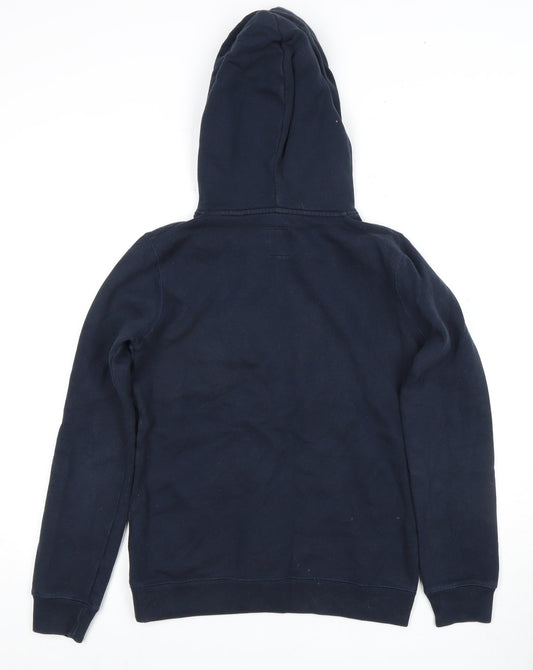 Jack Wills Women's Blue Hoodie, Size 6, Logo, Hooded, Casual