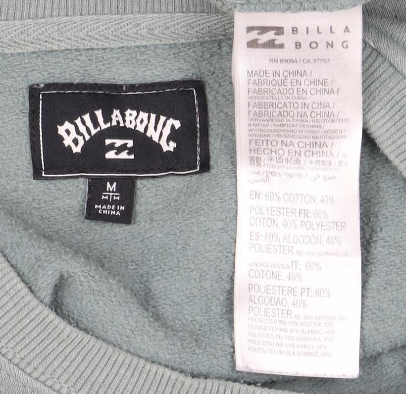 Billabong Men's Green Pullover Logo Sweatshirt M