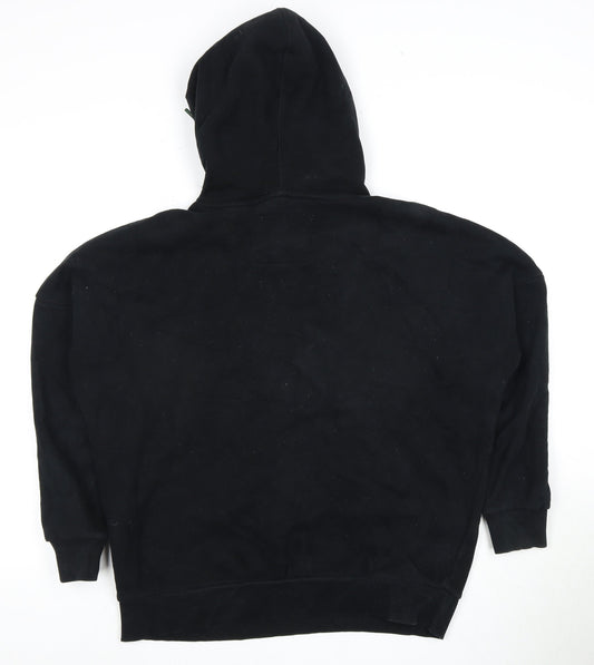 Superdry Women's Black Pullover Hoodie UK 10 Cotton Blend