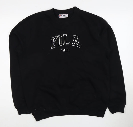 Additional front view of Fila Men's Black Graphic Pullover Sweatshirt -, size S