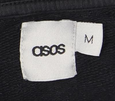Close-up detail of ASOS Men's Black Geometric Pocket Pullover Sweatshirt M