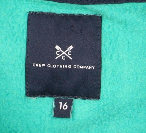 Crew Clothing Men's Green Henley Sweatshirt Size 16
