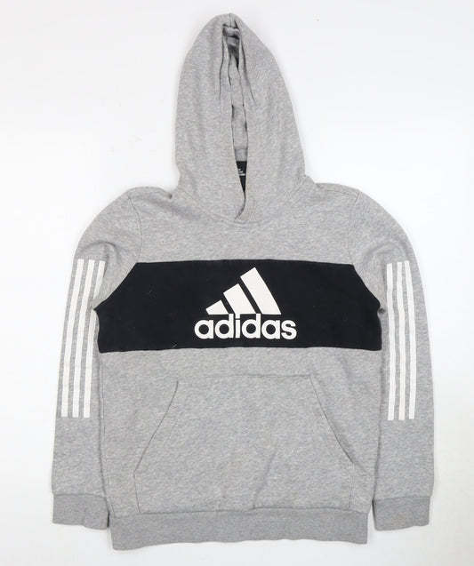 Adidas Boys Grey Pullover Hoodie 11-12 Years