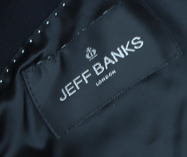 Jeff Banks Men's Black Wool Blend Coat, Size 40, Formal