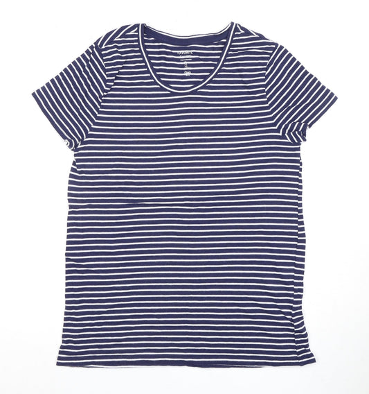 Gap Women's Blue Striped T-Shirt, L, Casual Classic