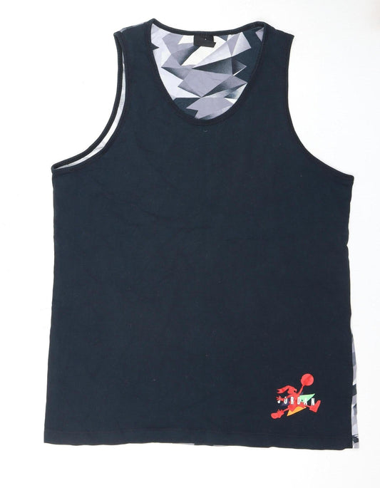 Jordan Men's Black Geometric Tank Top Jersey, L