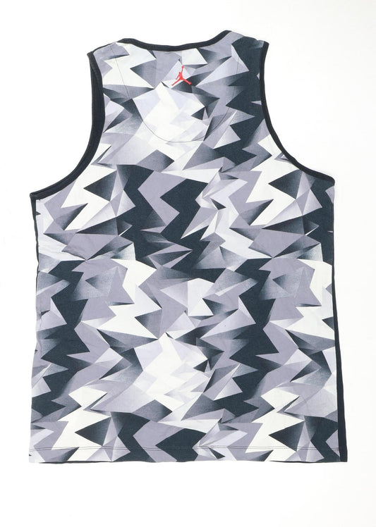 Jordan Men's Black Geometric Tank Top Jersey, L