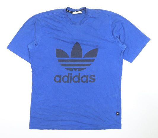Mens UK Size 38 adidas Blue Cotton T-Shirt